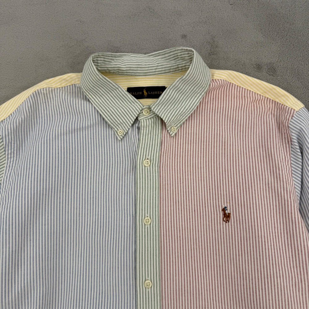 Ralph Lauren Fun Shirt Men XL Multi Color Striped Oxford Button Down 100%Cotton - Picture 4 of 16